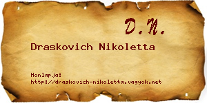 Draskovich Nikoletta névjegykártya