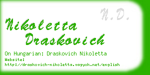 nikoletta draskovich business card
